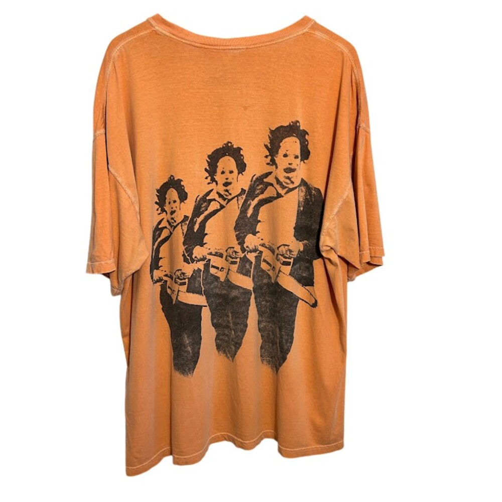 Travis Scott Texas Chainsaw Massacre Orange T Shirt Mens XXL Halloween Cactus